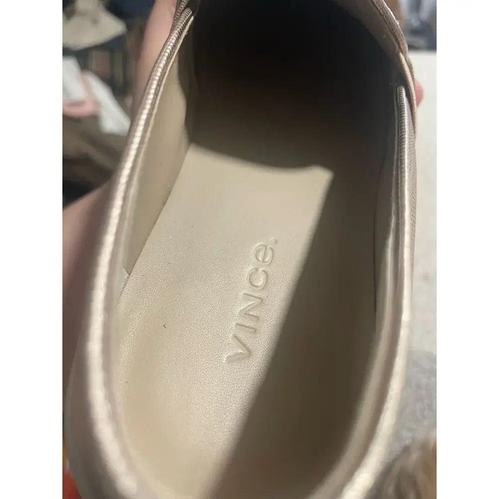 Vince Blair 5 Slip On Shoes Perforated Metallic Womens Size 6.5 Taupe MSRP $195